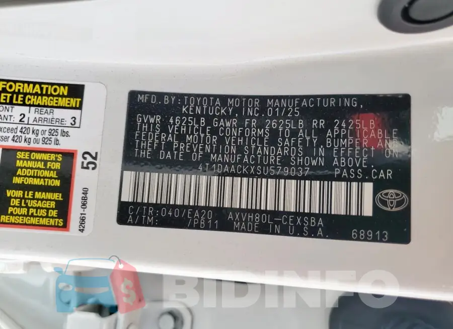 4T1DAACKXSU579037 Photo# 12