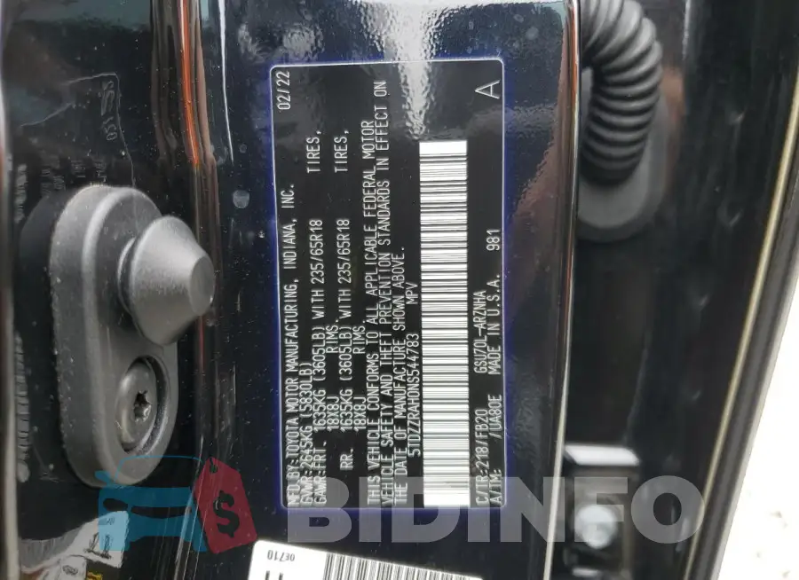5TDZZRAH0NS544783 Photo# 14