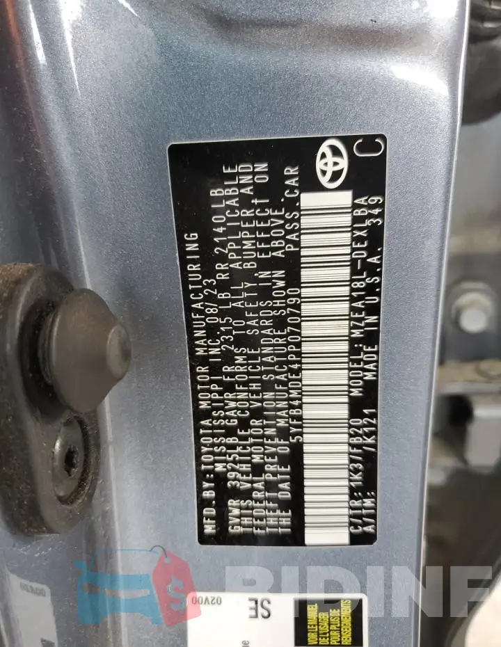 5YFB4MDE4PP070790 Photo# 12