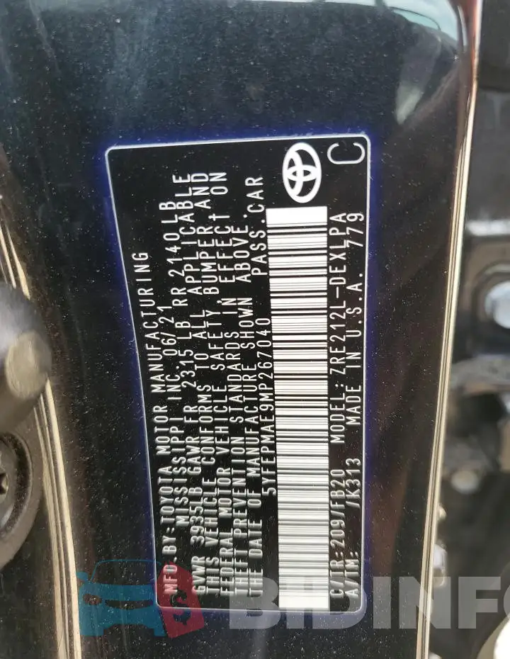 5YFEPMAE9MP267040 Photo# 13
