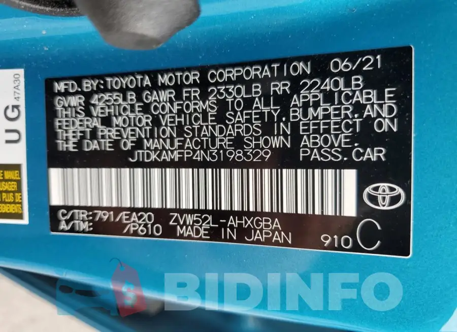 JTDKAMFP4N3198329 Photo# 12