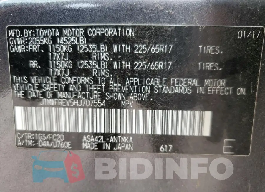 JTMWFREV5HJ707554 Photo# 13
