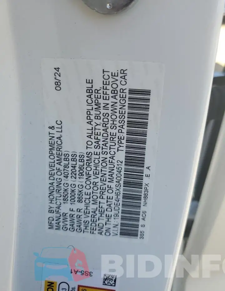 19UDE4H6XSA004512 Photo# 12