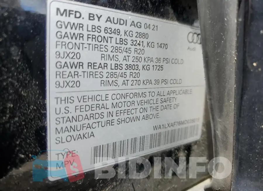 WA1LXAF76MD038019 Photo# 13