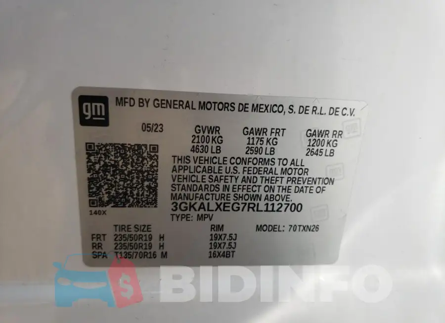 3GKALXEG7RL112700 Photo# 12