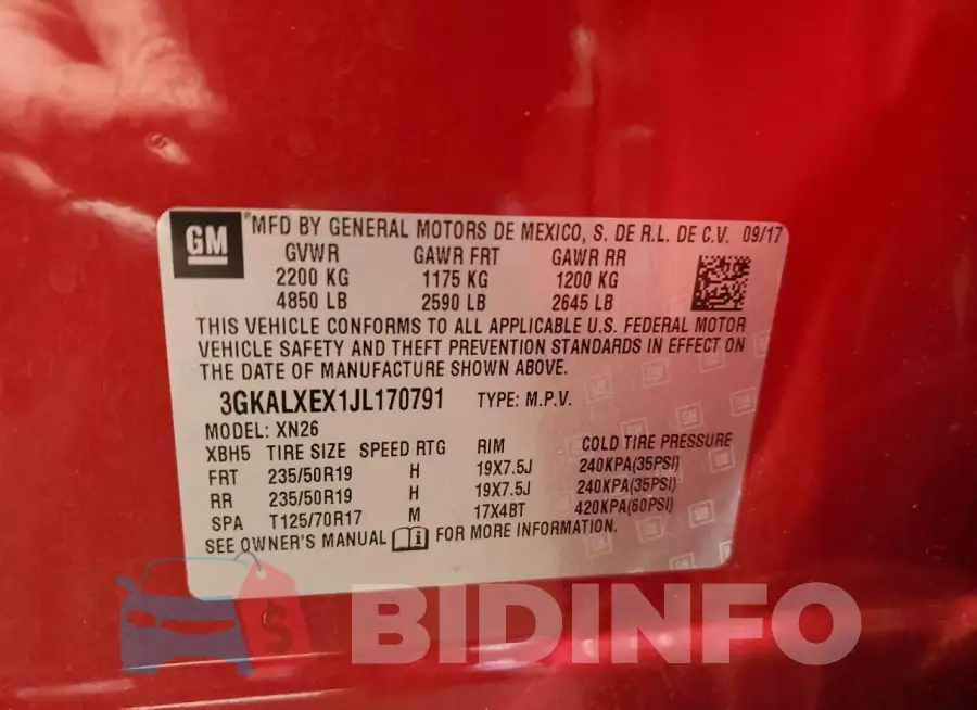 3GKALXEX1JL170791 Photo# 13