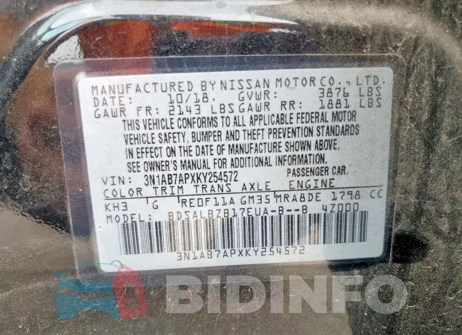 3N1AB7APXKY254572 Photo# 12