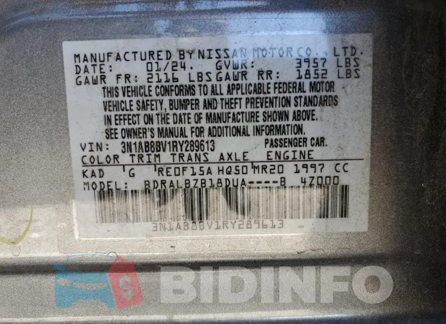 3N1AB8BV1RY289613 Photo# 13