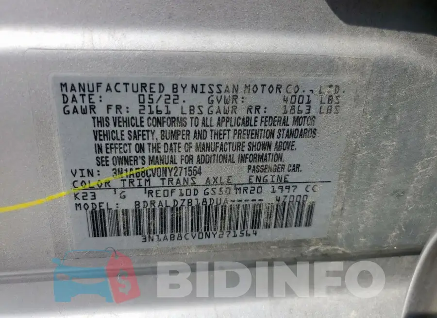 3N1AB8CV0NY271564 Photo# 13