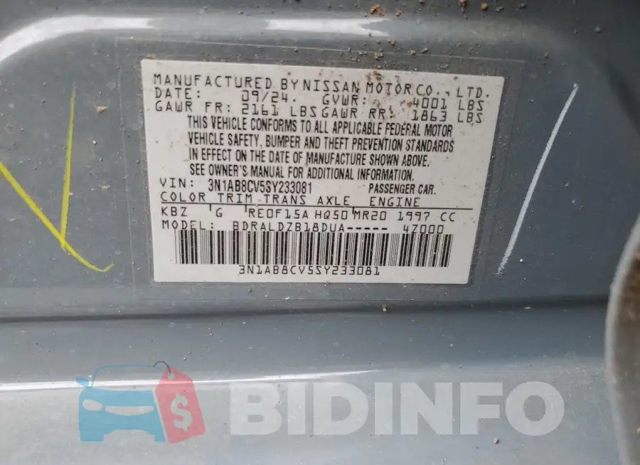 3N1AB8CV5SY233081 Photo# 12