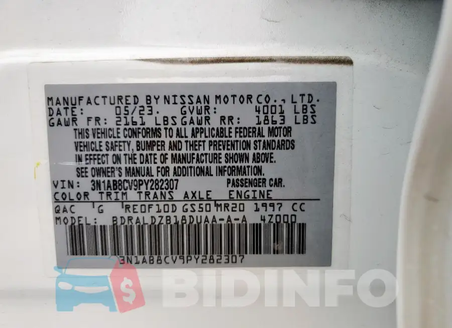 3N1AB8CV9PY282307 Photo# 13