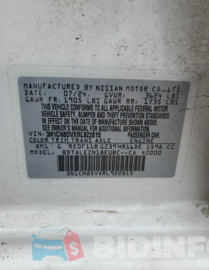 3N1CN8DVXRL922815 Photo# 13