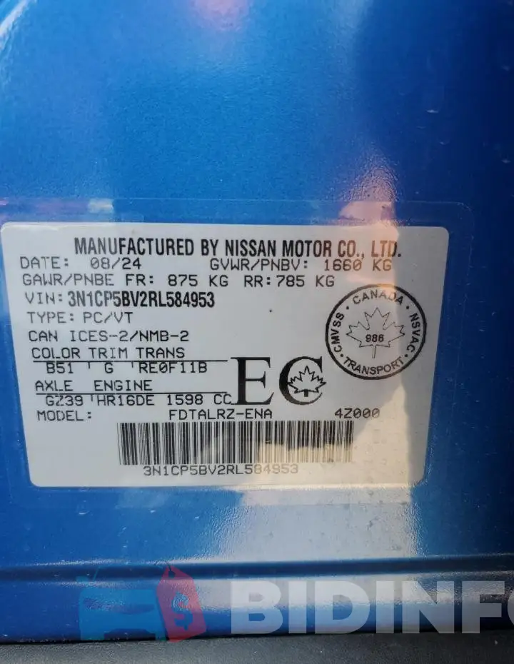 3N1CP5BV2RL584953 Photo# 14
