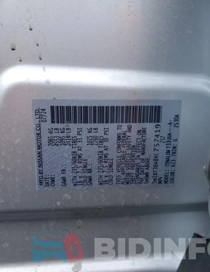 5N1BT3BA8RC757419 Photo# 12