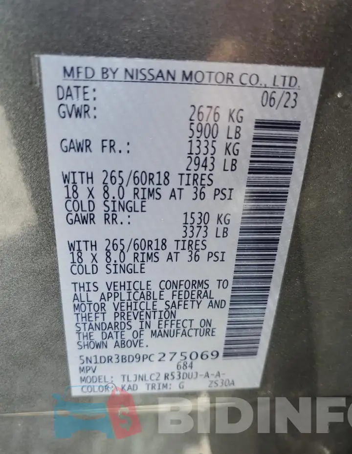 5N1DR3BD9PC275069 Photo# 13