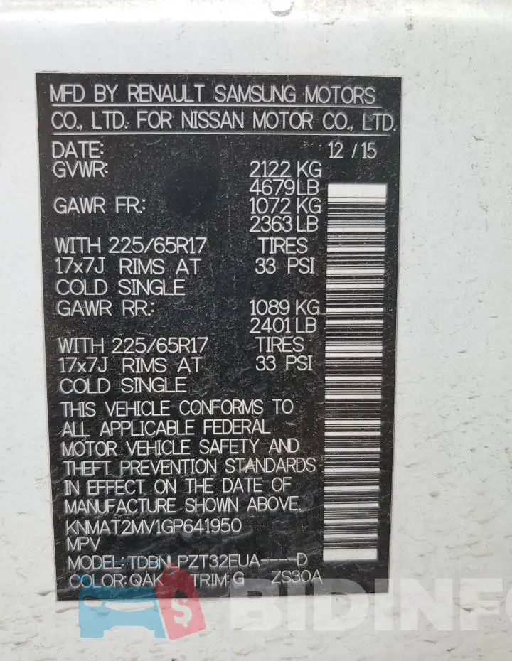 KNMAT2MV1GP641950 Photo# 13