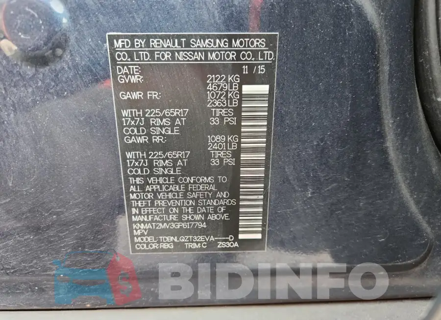 KNMAT2MV3GP617794 Photo# 13