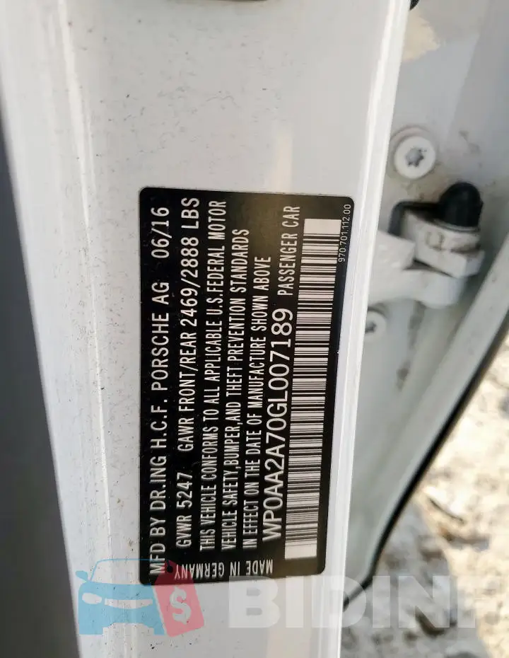 WP0AA2A70GL007189 Photo# 12