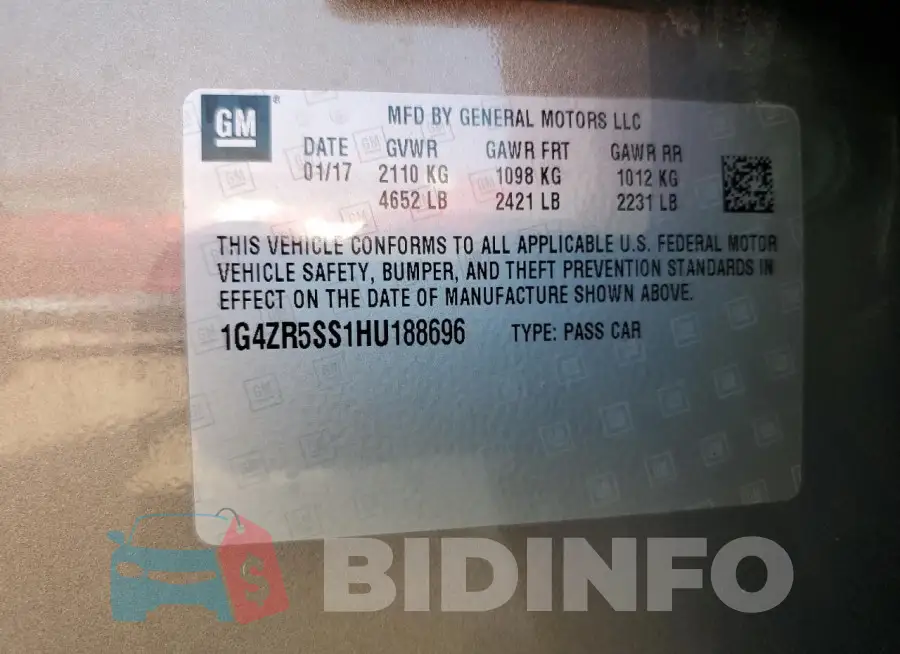 1G4ZR5SS1HU188696 Photo# 12