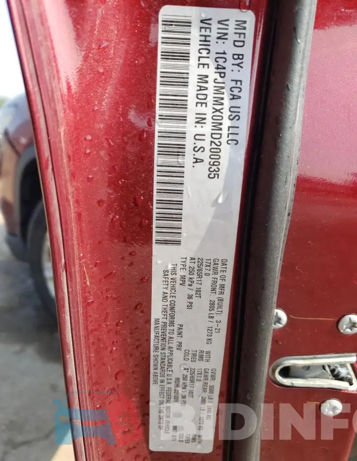 1C4PJMMX0MD200935 Photo# 12