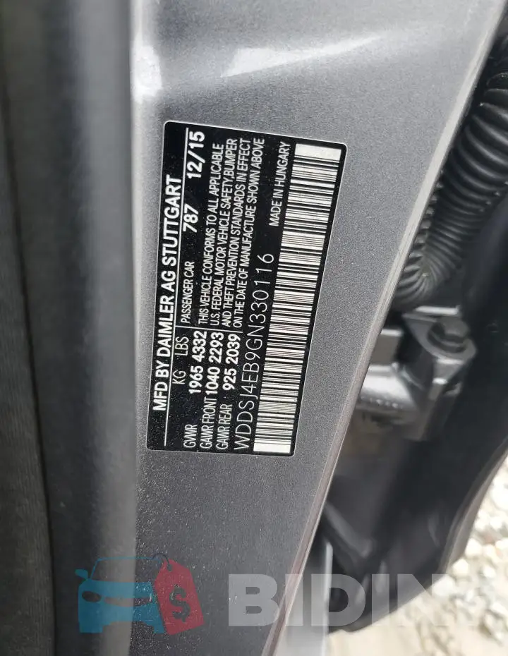 WDDSJ4EB9GN330116 Photo# 12