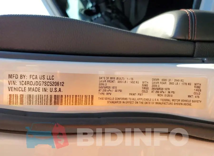 1C4RDJDG7SC520612 Photo# 14