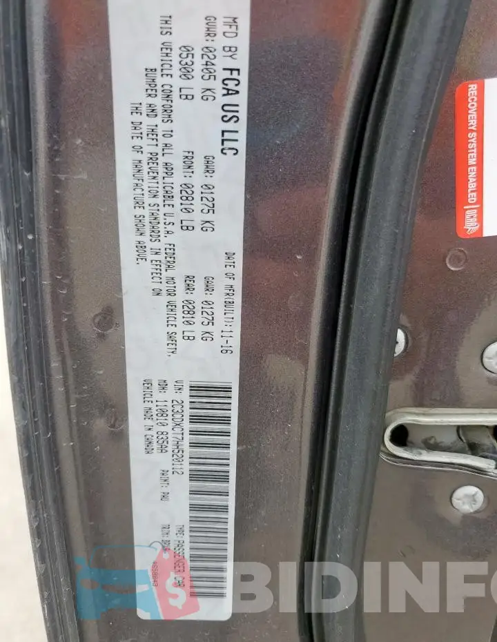 2C3CDXCT7HH520112 Photo# 12