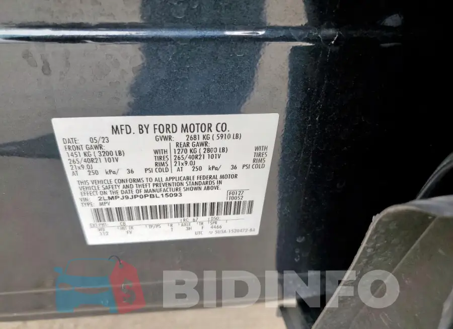 2LMPJ9JP0PBL15093 Photo# 14