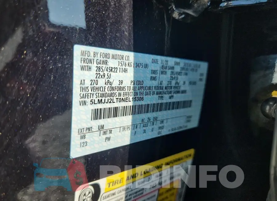 5LMJJ2LT0NEL15306 Photo# 14