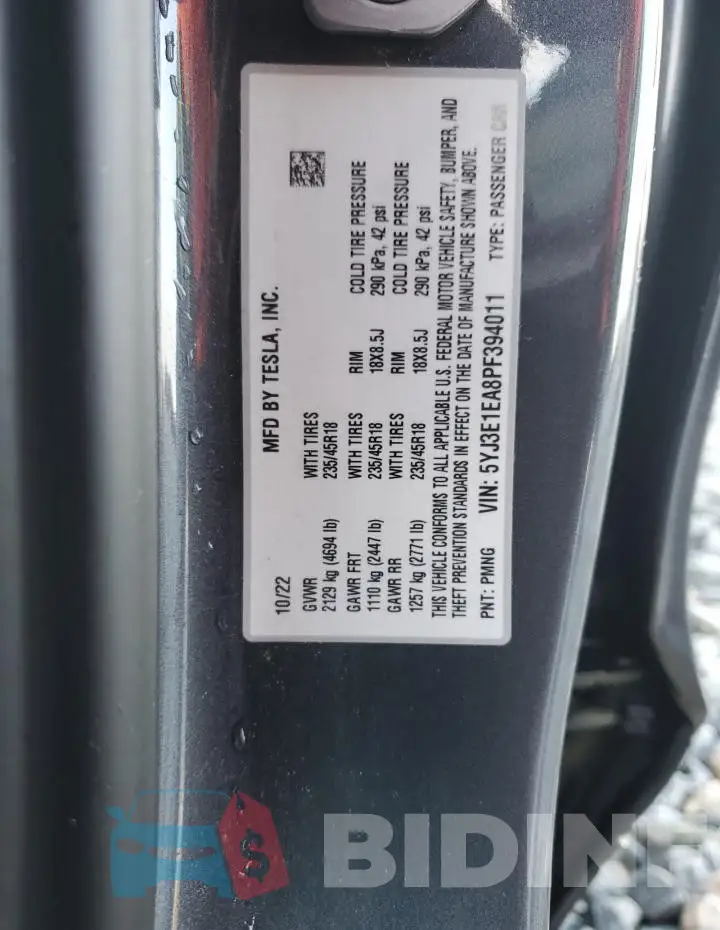 5YJ3E1EA8PF394011 Photo# 12