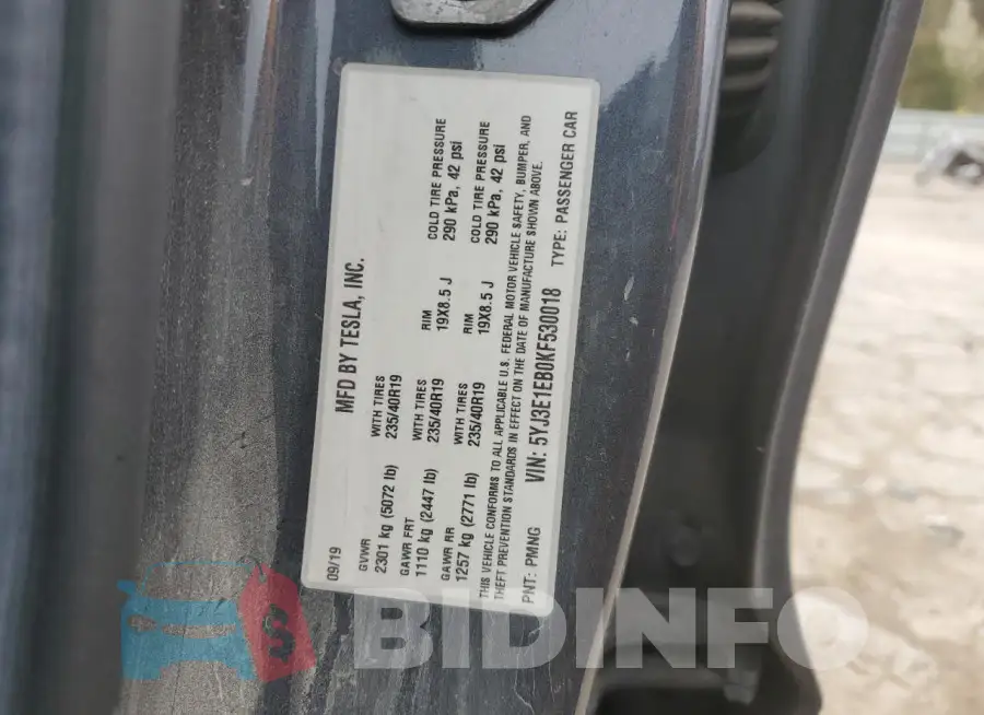 5YJ3E1EB0KF530018 Photo# 12