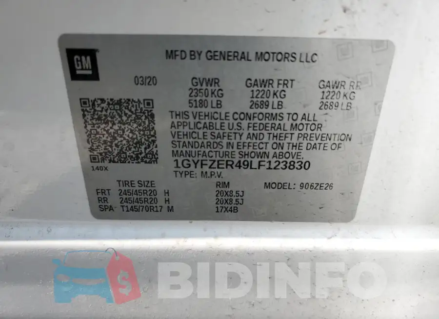 1GYFZER49LF123830 Photo# 13