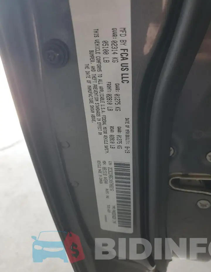 2C3CCABG1KH708216 Photo# 12