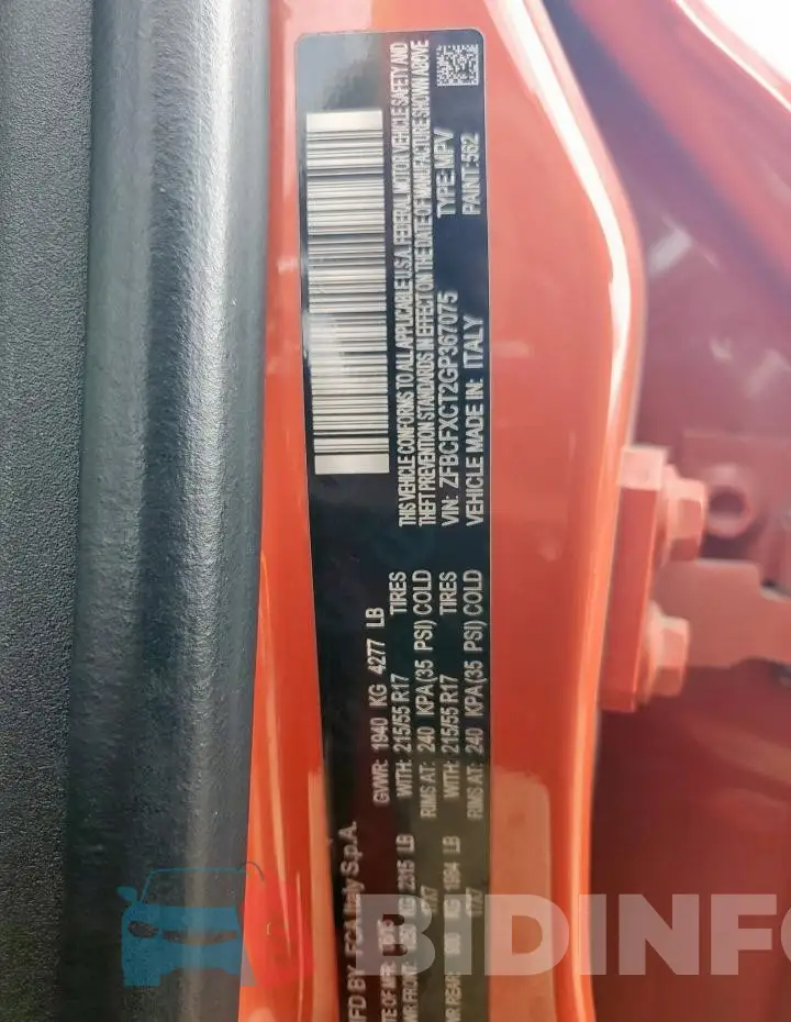 ZFBCFXCT2GP367075 Photo# 12