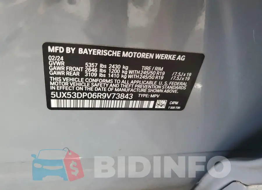 5UX53DP06R9V73843 Photo# 13