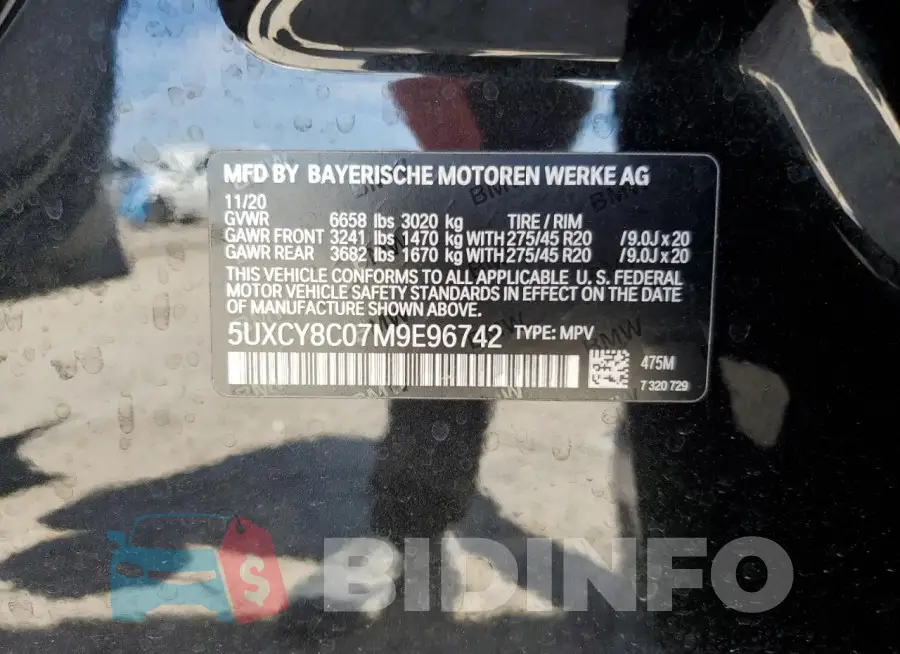 5UXCY8C07M9E96742 Photo# 13