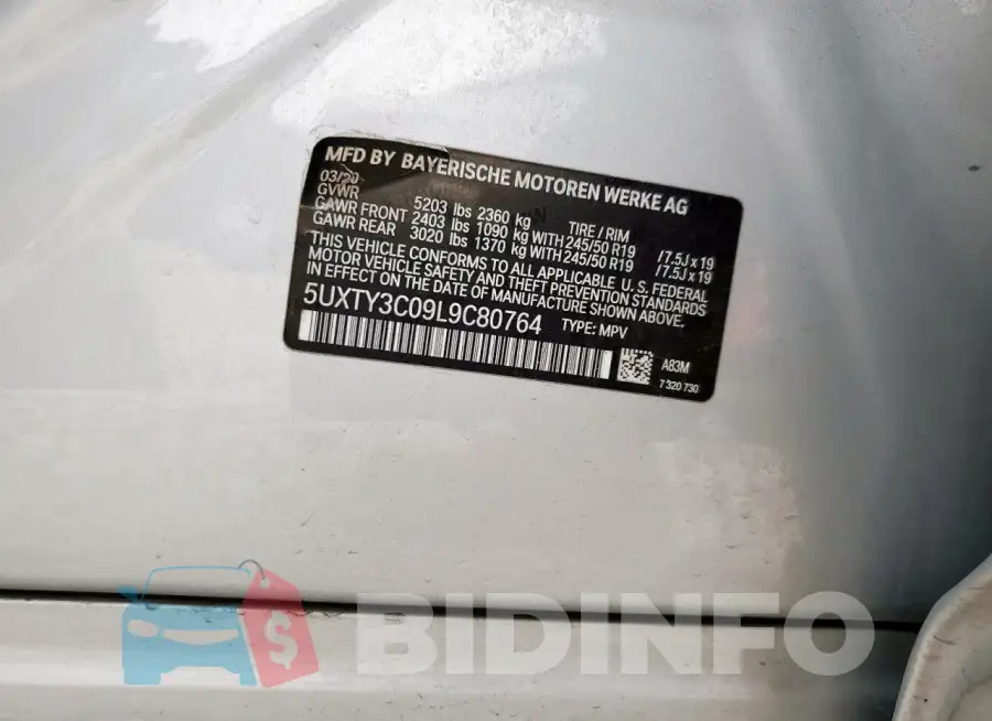 5UXTY3C09L9C80764 Photo# 13