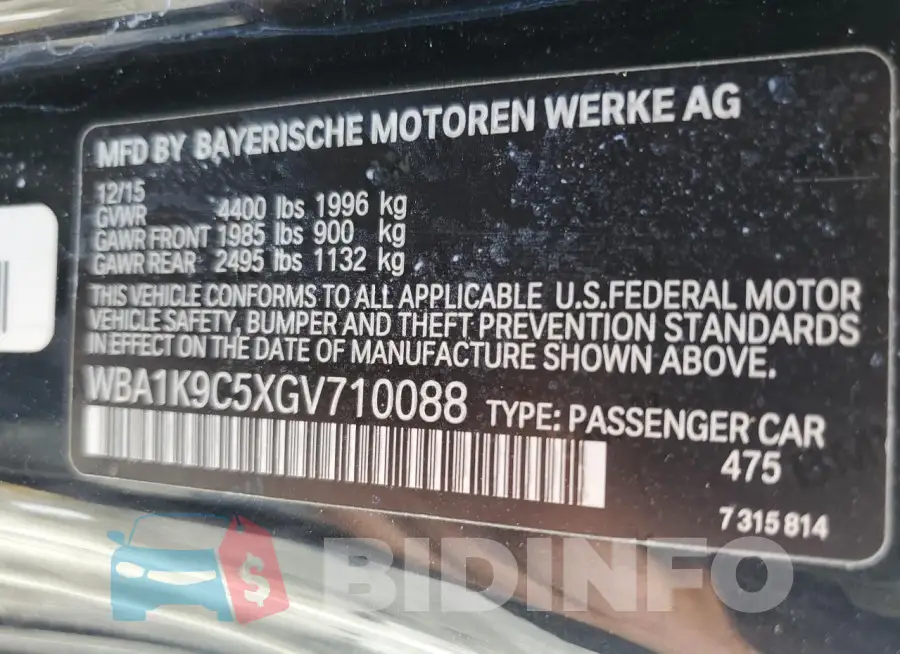 WBA1K9C5XGV710088 Photo# 13