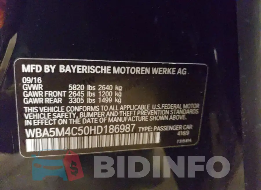 WBA5M4C50HD186987 Photo# 13