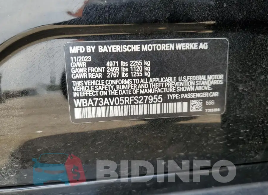 WBA73AV05RFS27955 Photo# 13