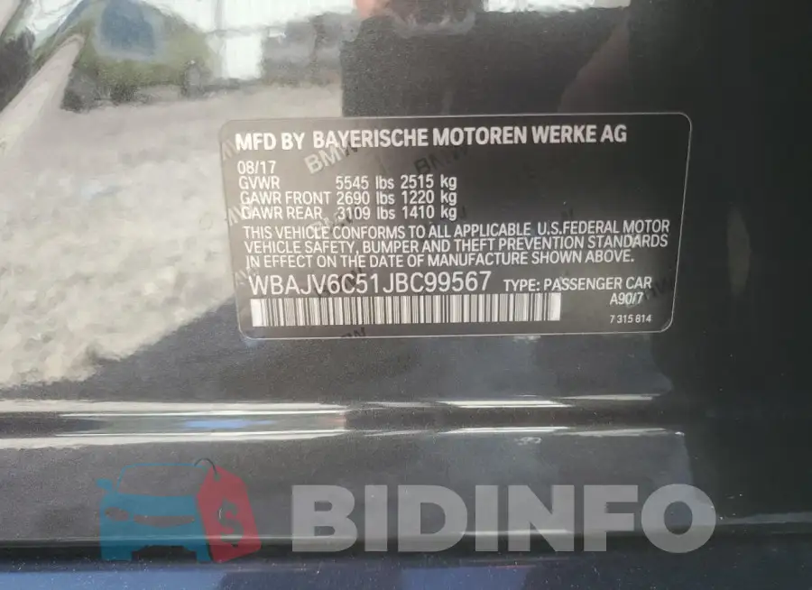 WBAJV6C51JBC99567 Photo# 12