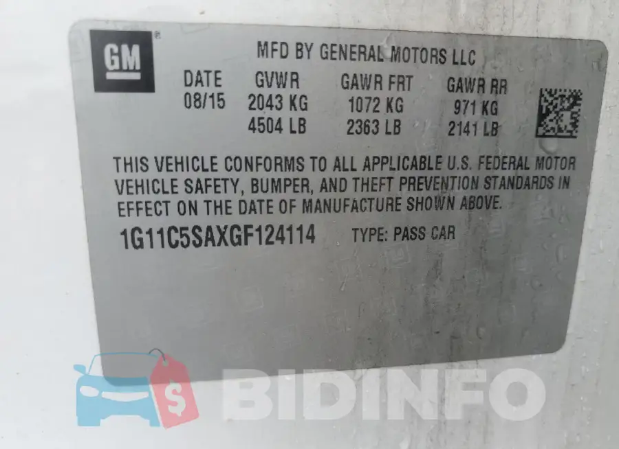 1G11C5SAXGF124114 Photo# 12