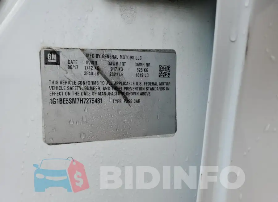 1G1BE5SM7H7275481 Photo# 12