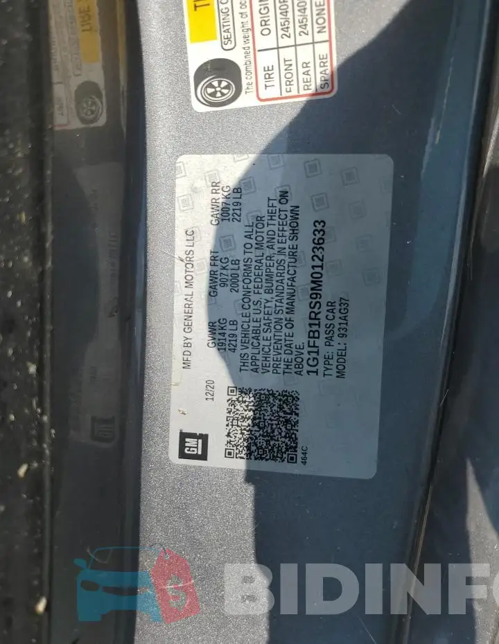 1G1FB1RS9M0123633 Photo# 12