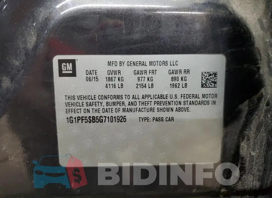 1G1PF5SB5G7101926 Photo# 13