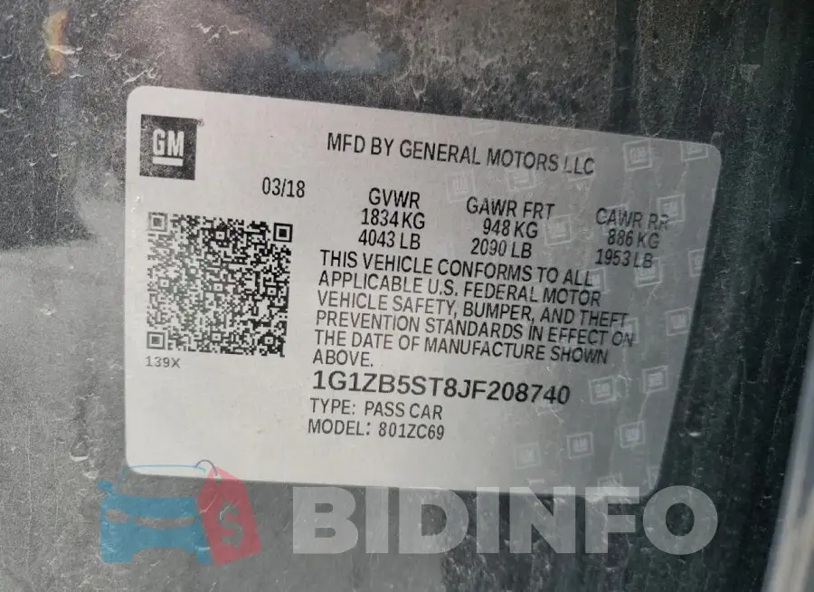 1G1ZB5ST8JF208740 Photo# 12