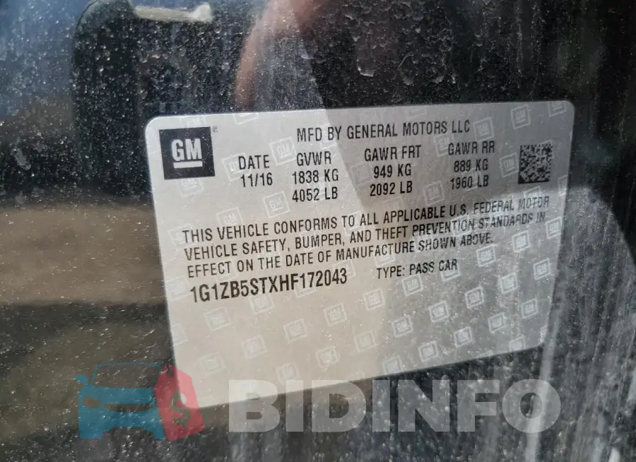 1G1ZB5STXHF172043 Photo# 12