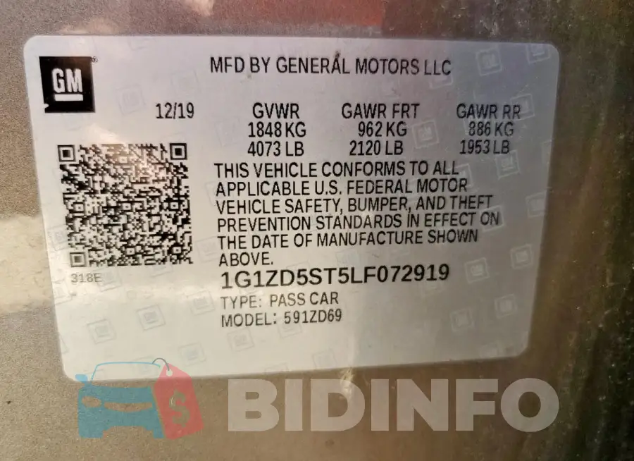 1G1ZD5ST5LF072919 Photo# 12