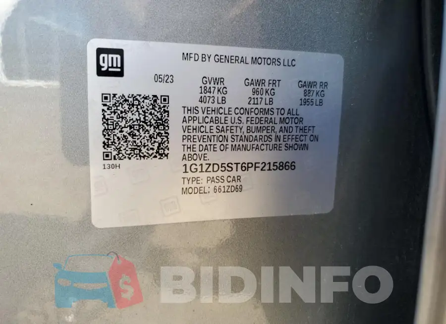 1G1ZD5ST6PF215866 Photo# 13