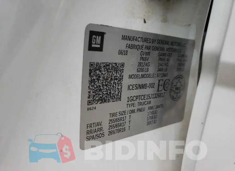 1GCPTCE15J1326817 Photo# 12